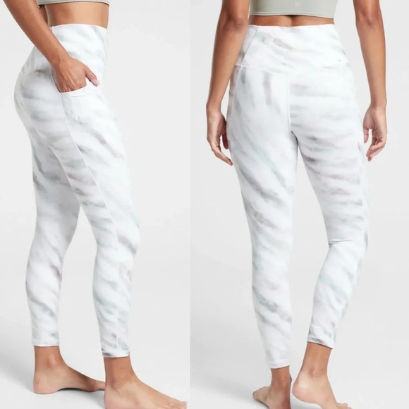 Athleta Salutation Stash Pocket II Marble Printed 7/8 Tight Size Small P… - Picture 2 of 7